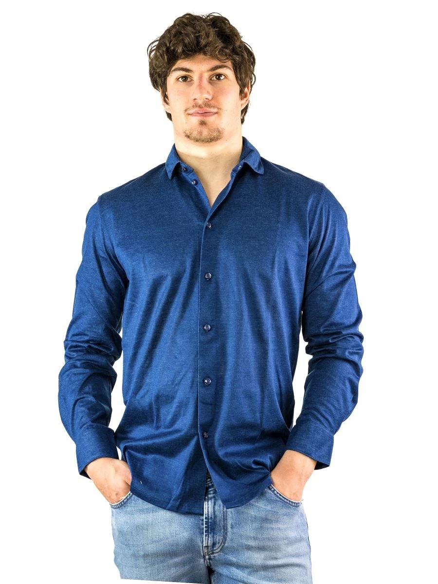 Camicia Uomo jersey in Puro Cotone-Made in Italy