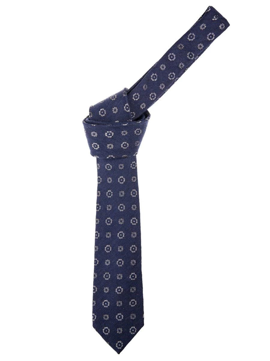 Cravatta Sartoriale in Lana e Seta fiori - Made in Italy
