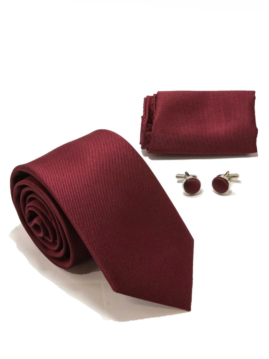 Kit Cravatta+fazzoletto+gemelli in seta +box regalo