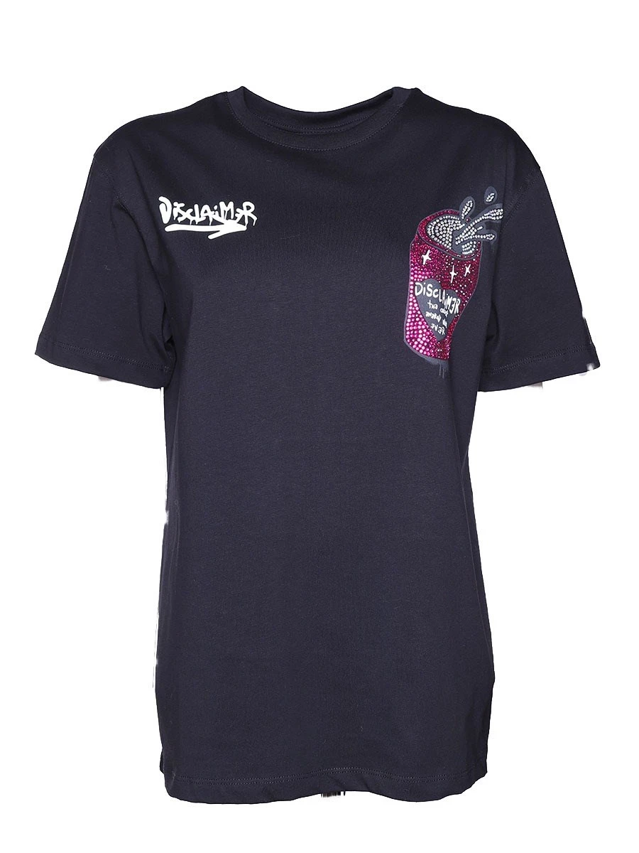 T-Shirt 100% Cotone Logo Strass