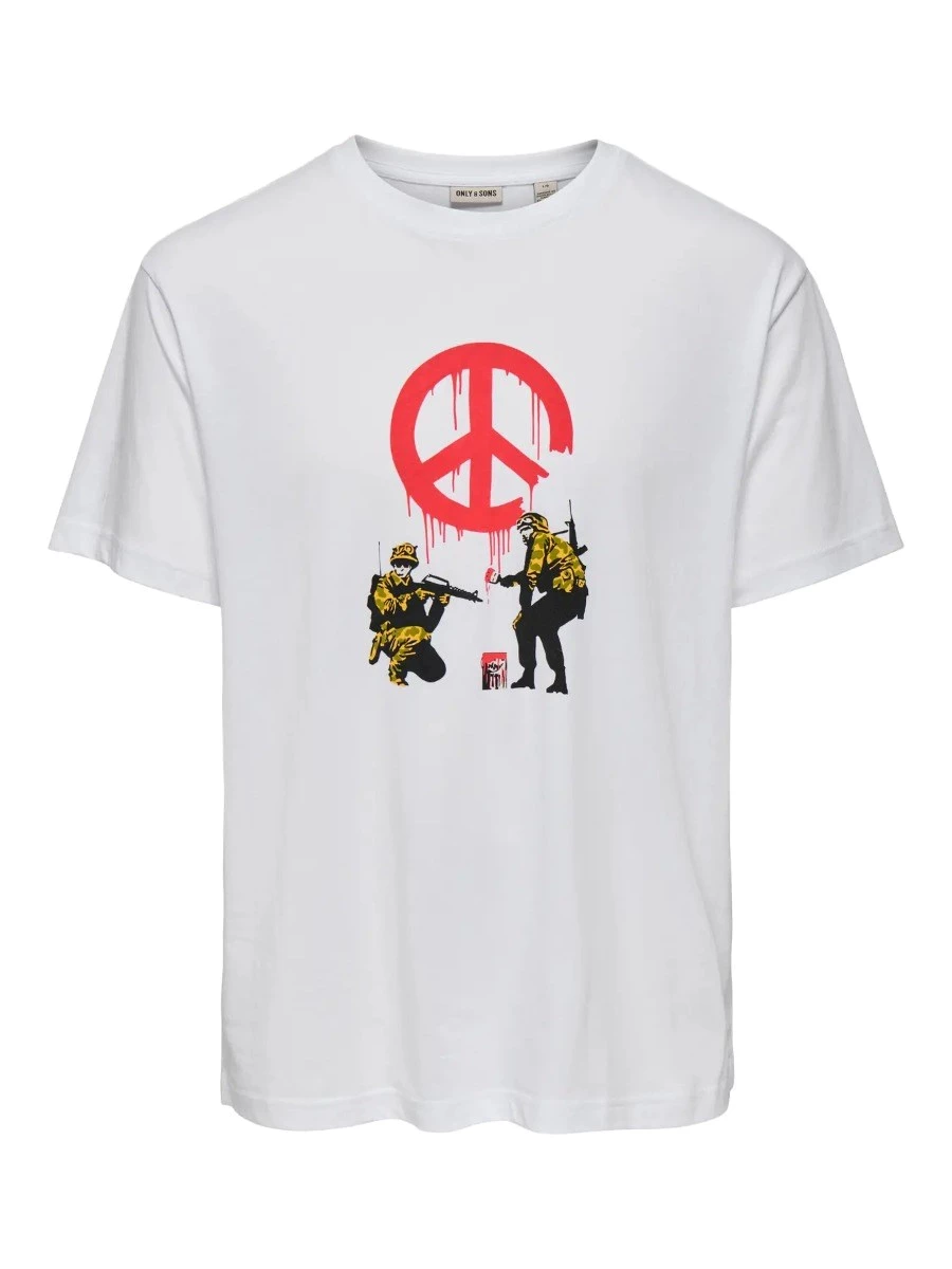 T-Shirt O&S 22035158-White ONSBANKSY SS RLX TEE