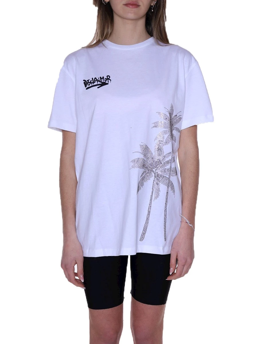 T-Shirt Disclaimer 22EDS51714-WHT 100% Cotone