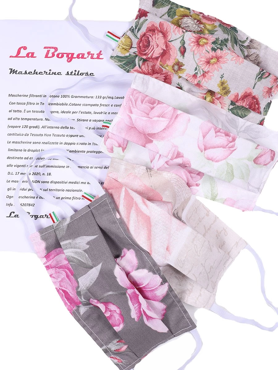 Mascherine Cotone Lavabili MASK-PIE2 con tasca filtro Tnt (4 PZ)