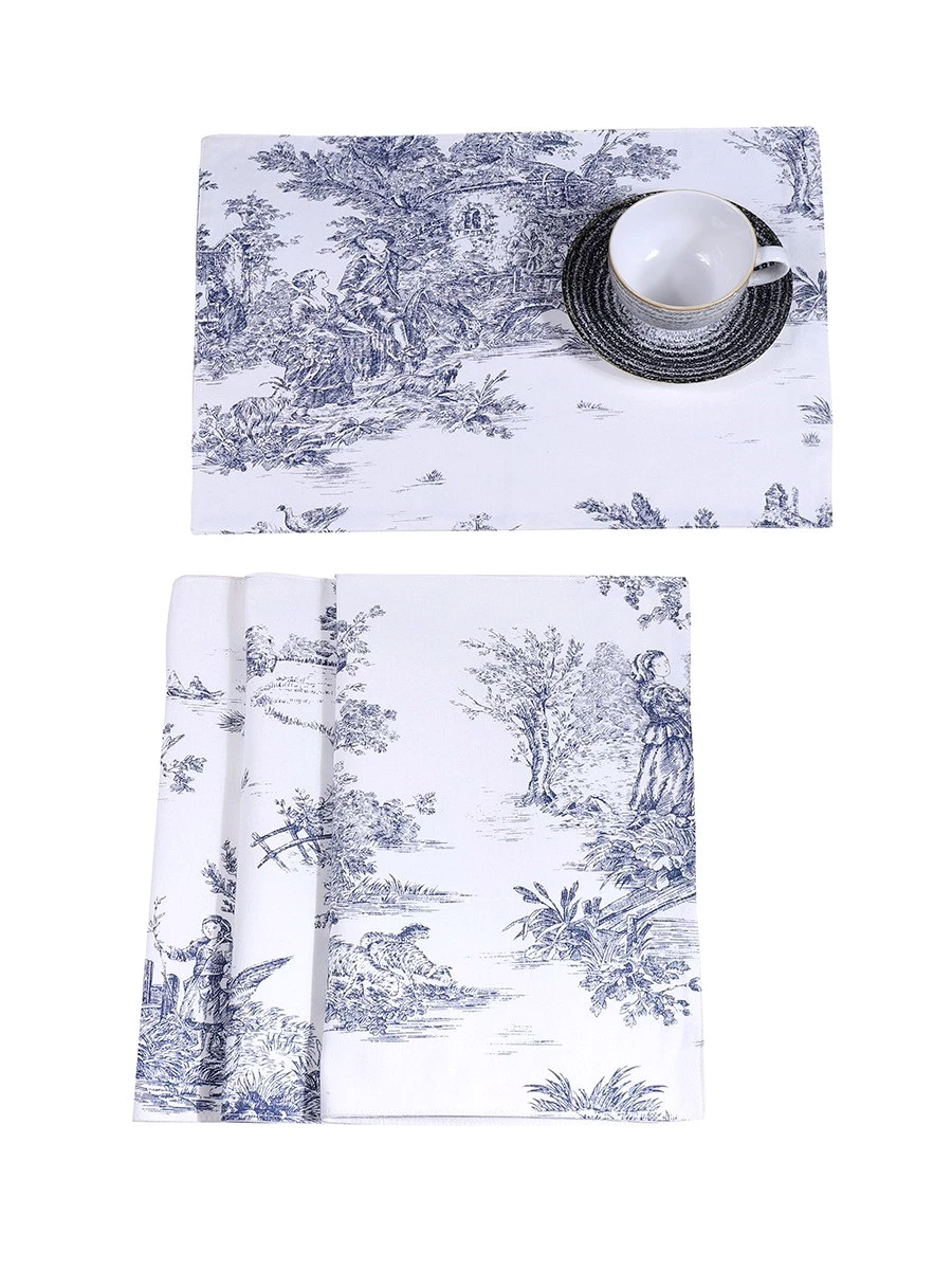 Set 4 Tovaglie . Fantasia Colorato. Puro Cotone. Made in Italy