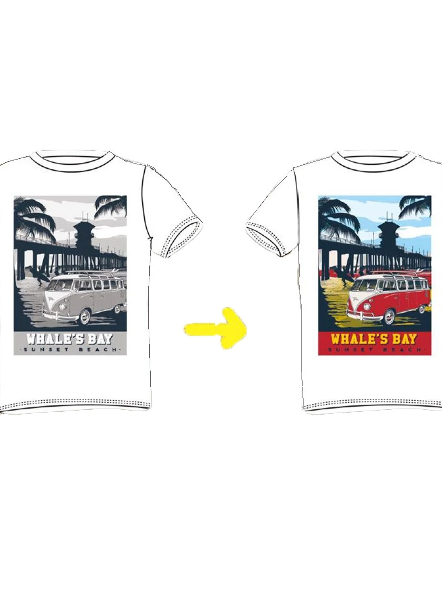 T-Shirt Whale's Bay TRANSPORTER-KID Cambia Colore al Sole