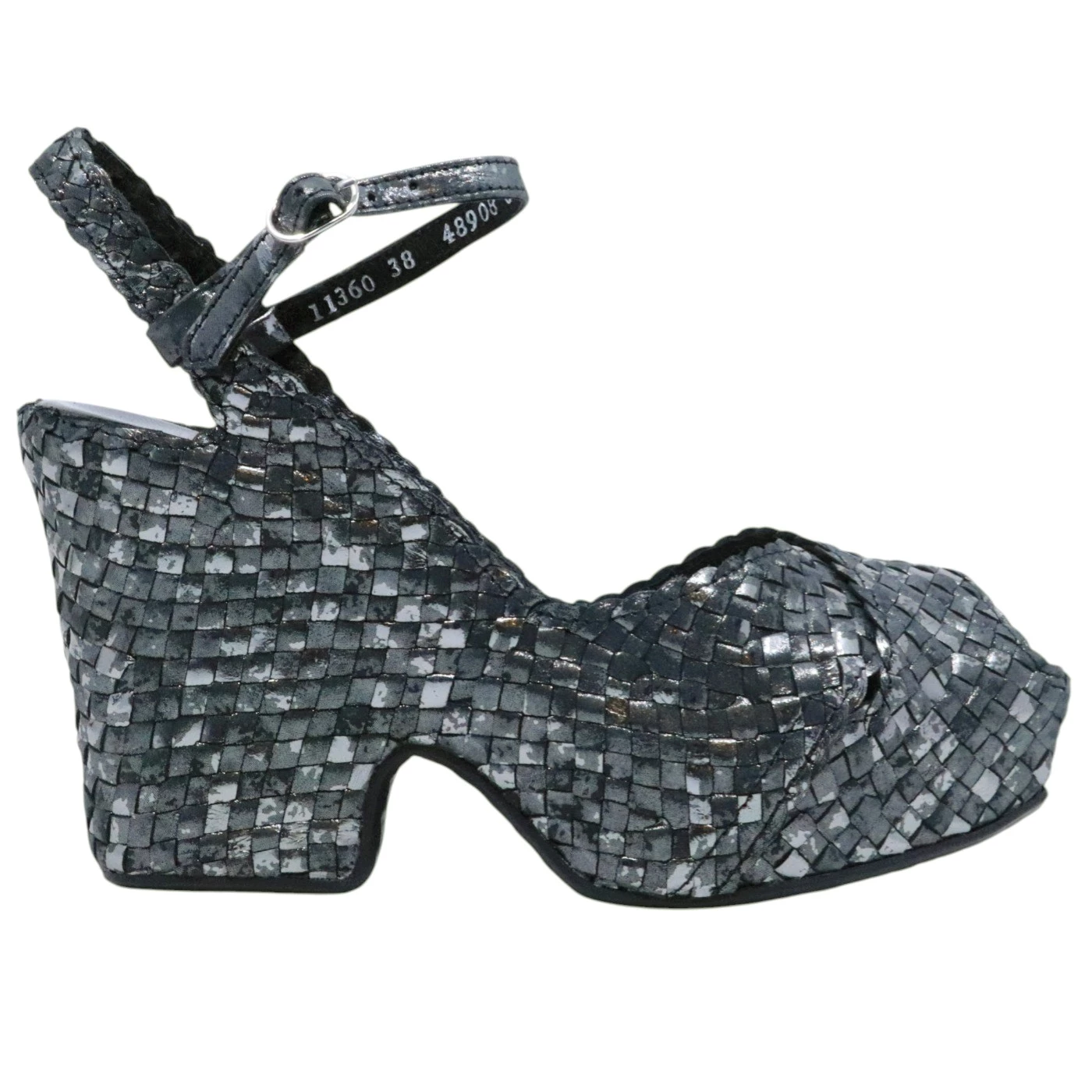 Sandalo con tacco Pons Quintana Cali 11360 in pelle nera