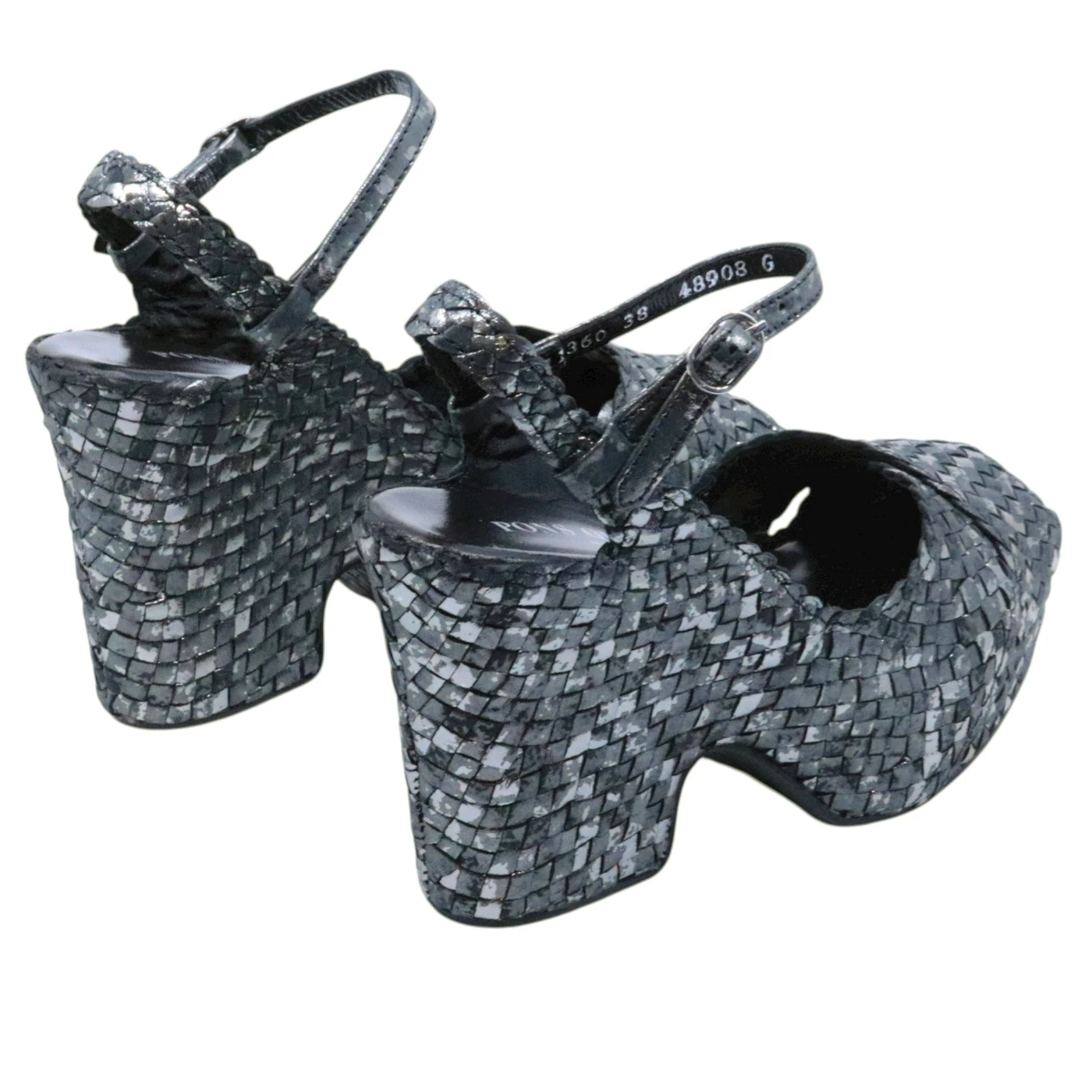 Sandalo con tacco Pons Quintana Cali 11360 in pelle nera