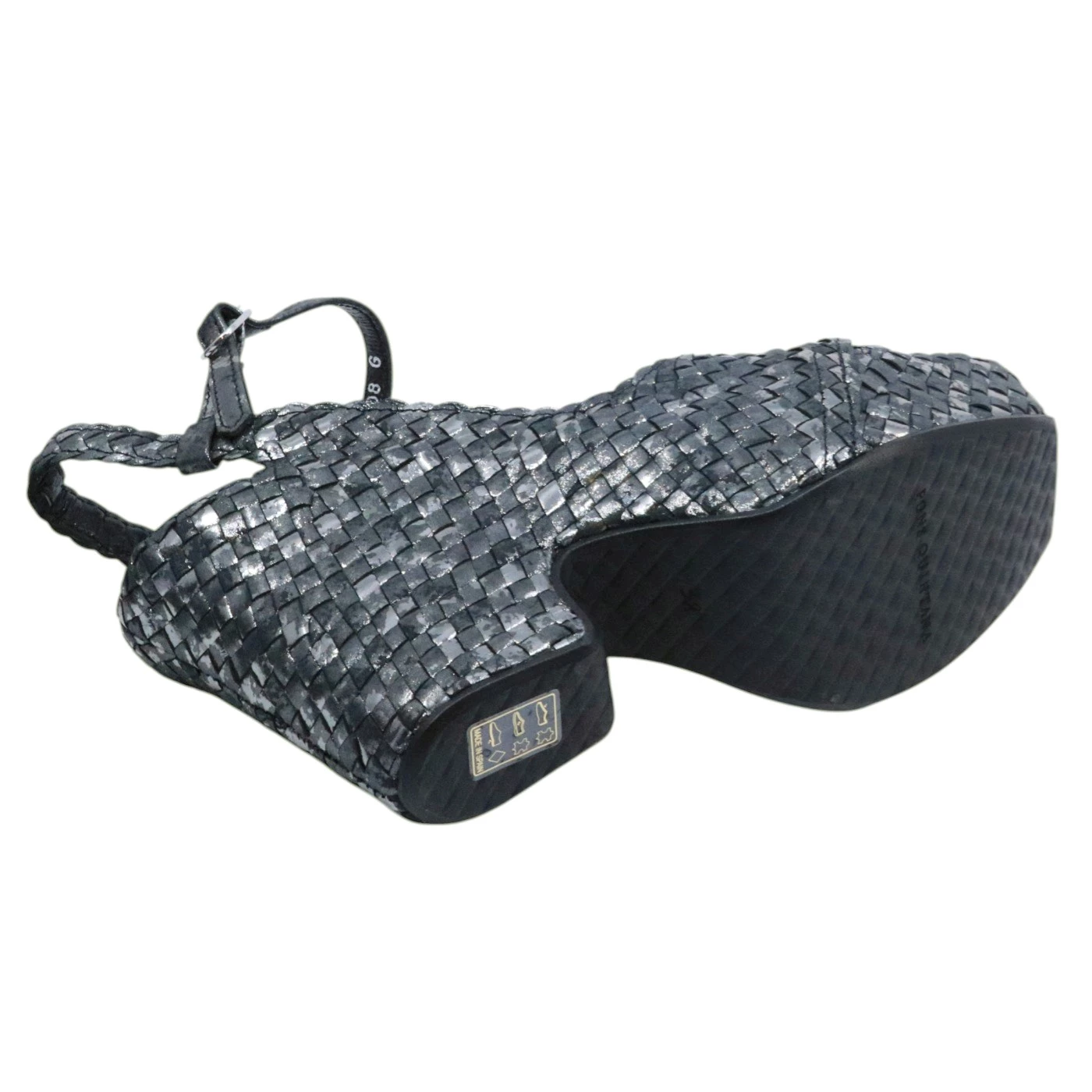 Sandalo con tacco Pons Quintana Cali 11360 in pelle nera