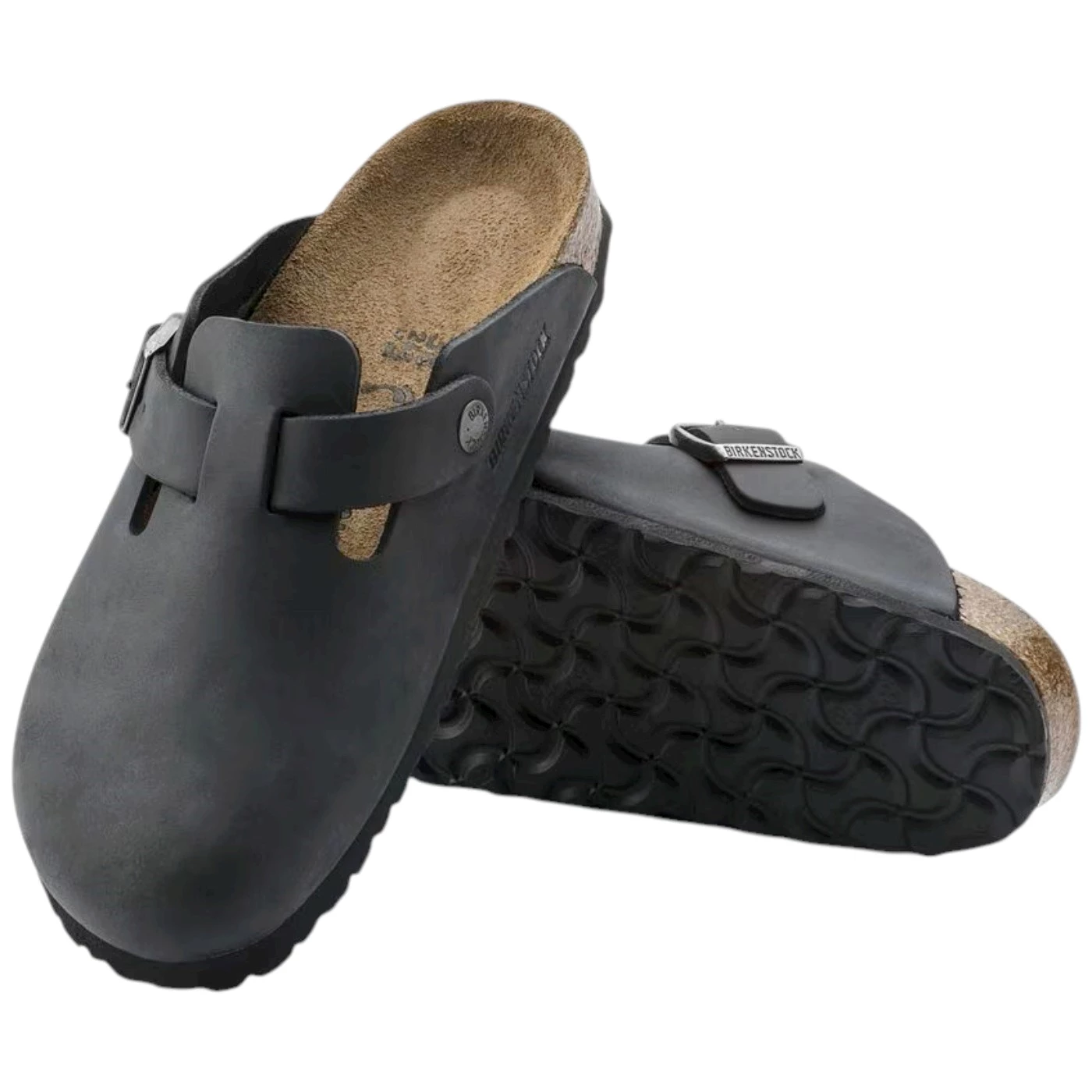 Birkenstock Boston in pelle oiled nero