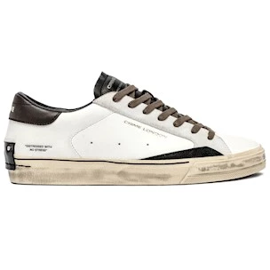 Crime London 11075 Distressed 2.0 sneaker uomo in pelle bianca