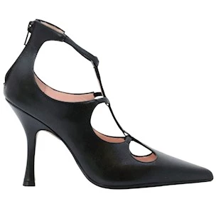 Anna F 1762 décolleté donna in nappa nera