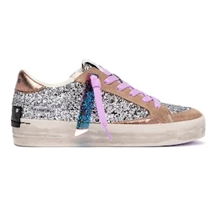 Crime London 25115 SK8 Deluxe sneaker donna in glitter argento