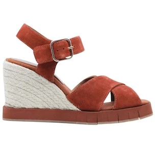 Sandalo zeppa Palomitas Laurel 27 4401 in camoscio rosso