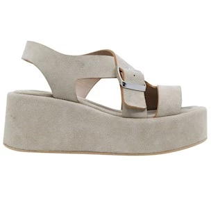 Sandalo zeppa Curiosit&#232; 2761 in camoscio taupe