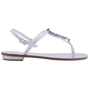 Sandalo infradito 3131C  Paolo Ferrara in pelle argento