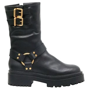 Stivale Biker donna Carrano 506034 in pelle nera