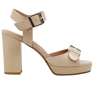 Sandalo con tacco Triver Flight 508 27 in pelle sabbia