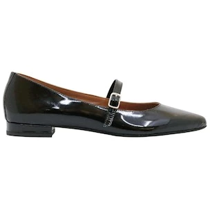 Jaffè 605 ballerina donna in vernice nera con cinturino