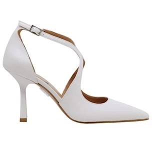Décolleté donna Ranye Adele in pelle bianca