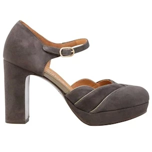 Decolletè Chie Mihara Carini in camoscio taupe e grigio