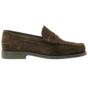 Saxone of Scotland Coll 520 mocassino uomo in suede marrone