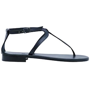 Sandalo infradito Paolo Ferrara CR3025 in pelle nera