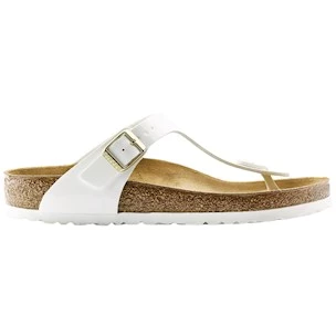 Birkenstock Gizeh sandalo infradito in bianco lucido
