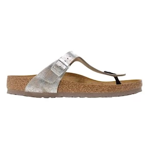 Birkenstock Gizeh sandalo infradito in argento metallico