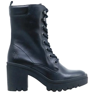 Stivaletto allacciato donna Fly London Tiel in pelle nera