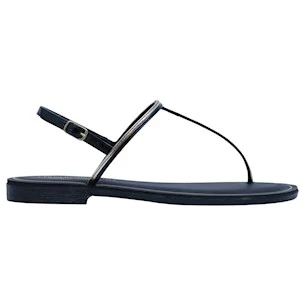 Sandalo infradito Verderosamrino 3980 in pelle nera e platino