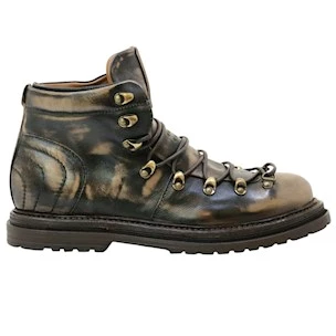 AS98 Z31211 stivaletto pedula uomo in pelle nera sfumata beige