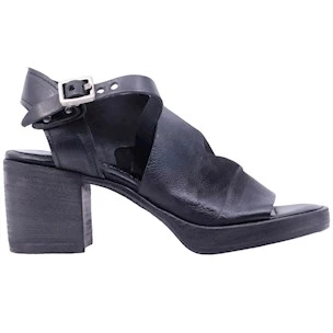 Sandalo con tacco AS98 B61003 in pelle nera