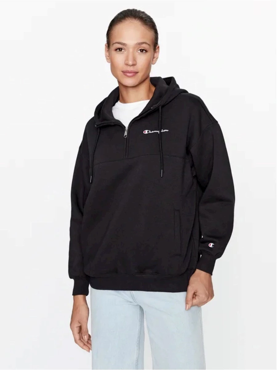 CHAMPION HOODED HALF ZIP  SWEATSHIRT DONNA  FELPATA