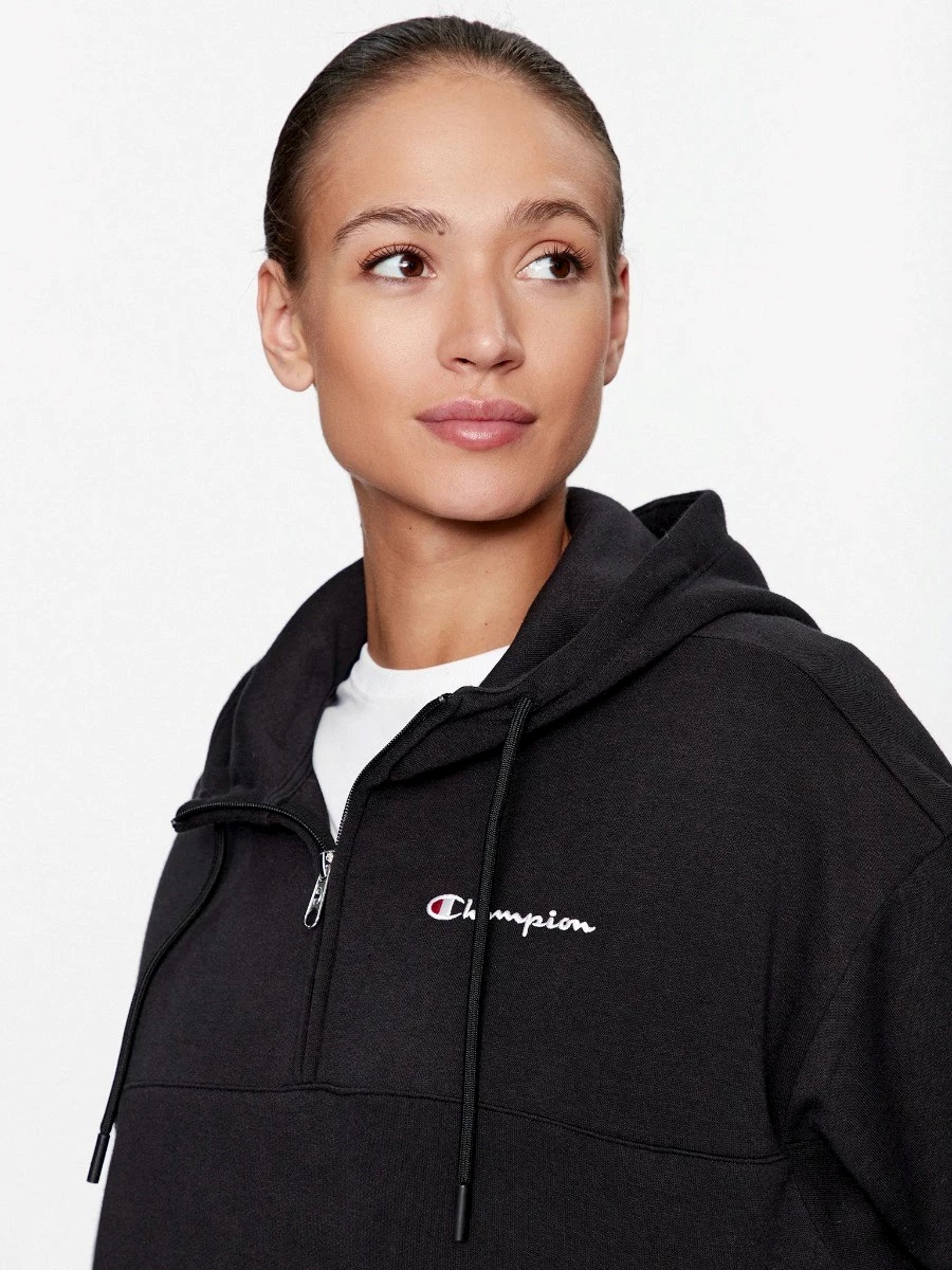 CHAMPION HOODED HALF ZIP  SWEATSHIRT DONNA  FELPATA