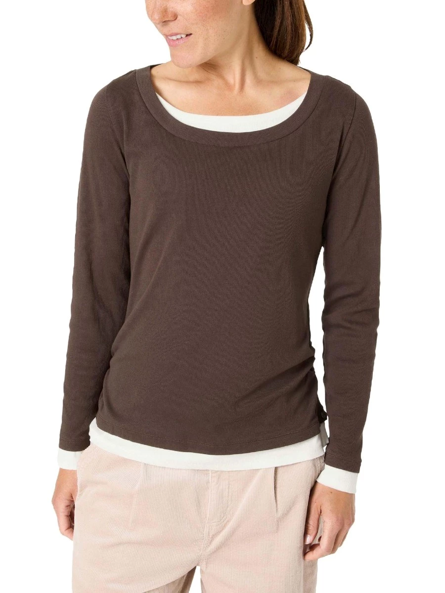 Maglia a maniche lunghe doppia arricciata