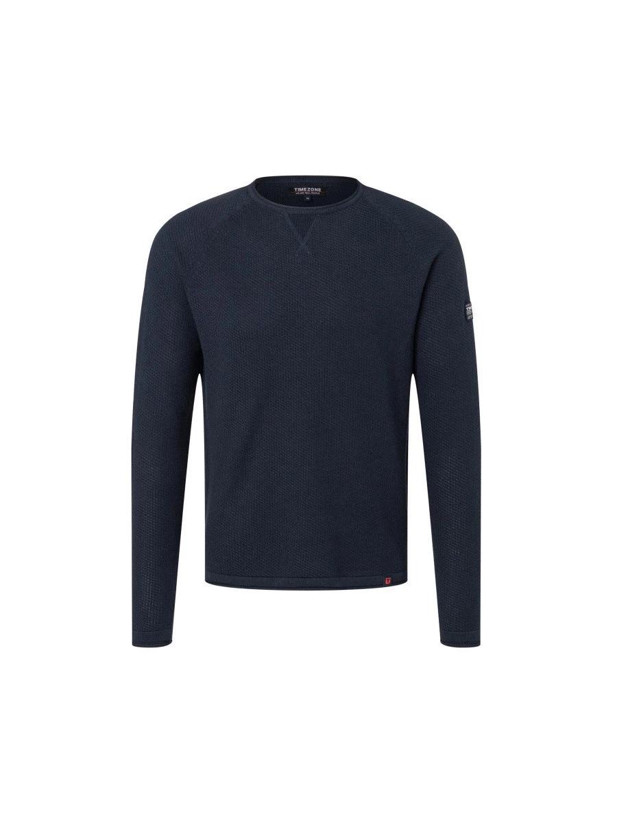 TIMEZONE SPIRAL KNIT CREWNECK MAGLIONE UOMO IN COTONE