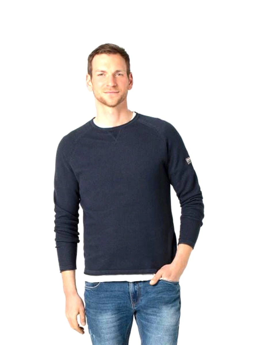 TIMEZONE SPIRAL KNIT CREWNECK MAGLIONE UOMO IN COTONE