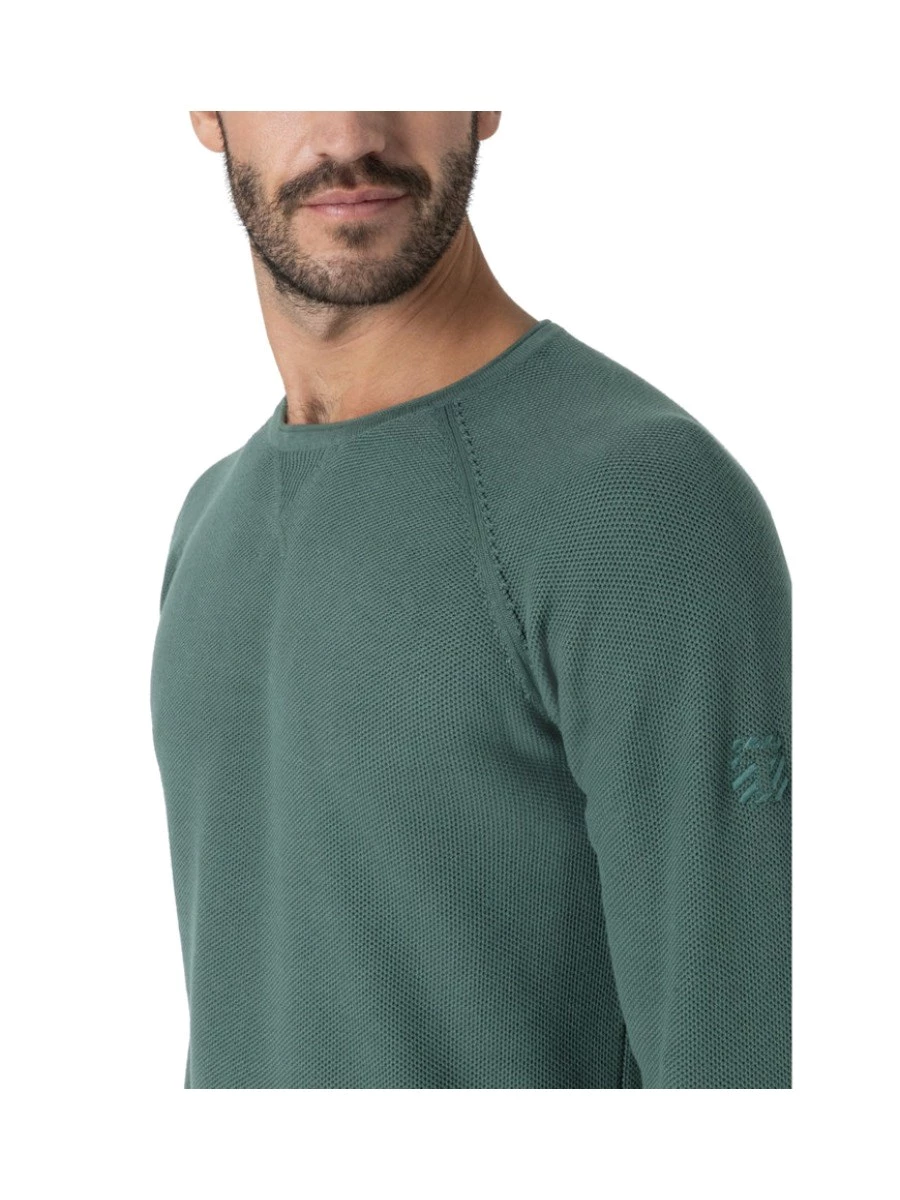 TIMEZONE SPIRAL KNIT CREWNECK MAGLIONE COTONE UOMO