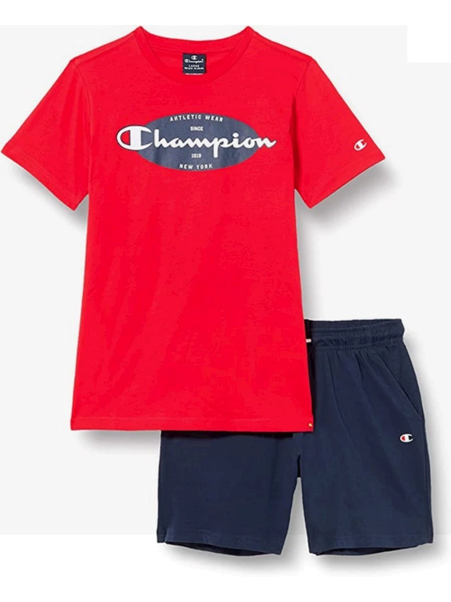 CHAMPIO COMPLETO CHAMPION SPORT BIG LOGO GIALLO BLU BAMBINI