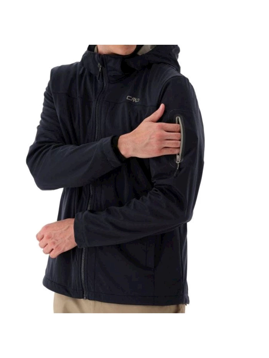 Giacca in Light Softshell con cappuccio staccabile da uomo