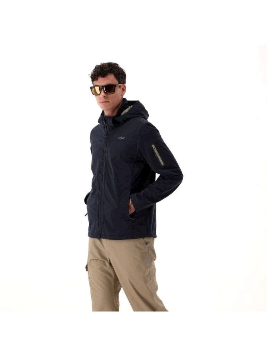 Giacca in Light Softshell con cappuccio staccabile da uomo
