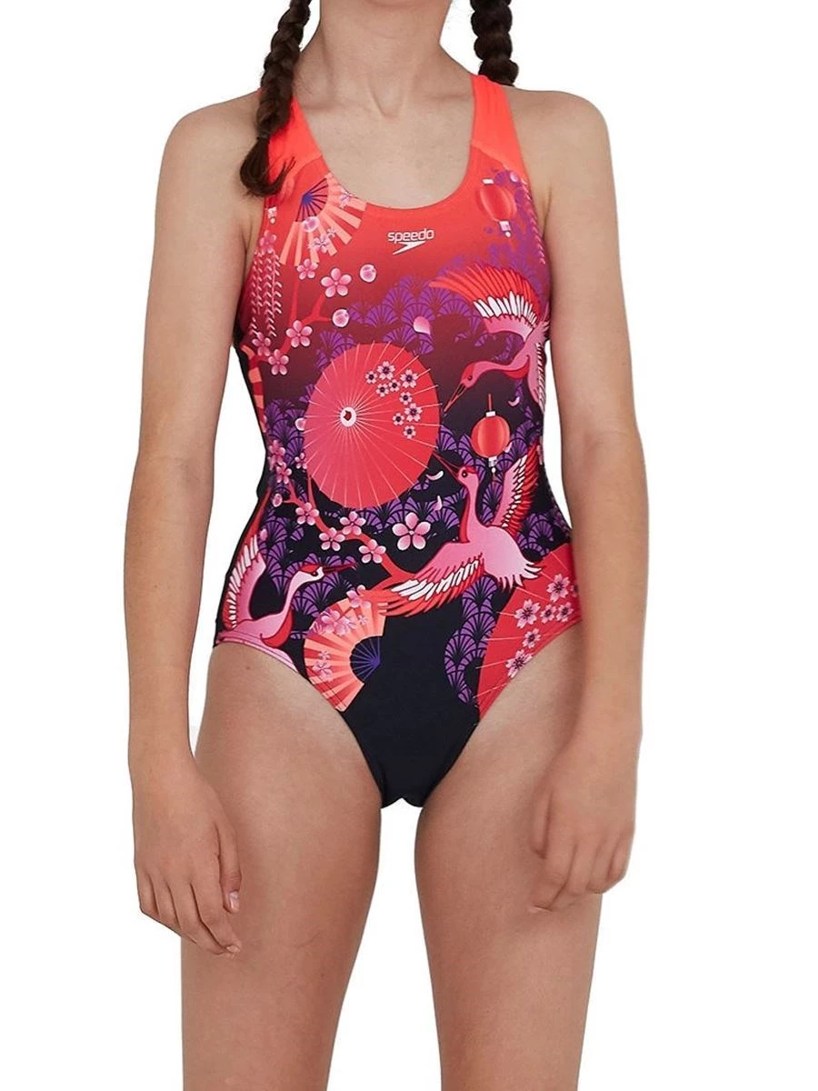 SPEEDO CRANE BLOSSOM PLMT DIGI COSTUME NUOTO BIMBA