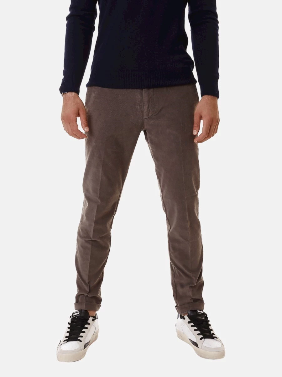 40WEFT PANTALONE UOMO CHINO SLIM IN VELLUTO 2000 RIGHE