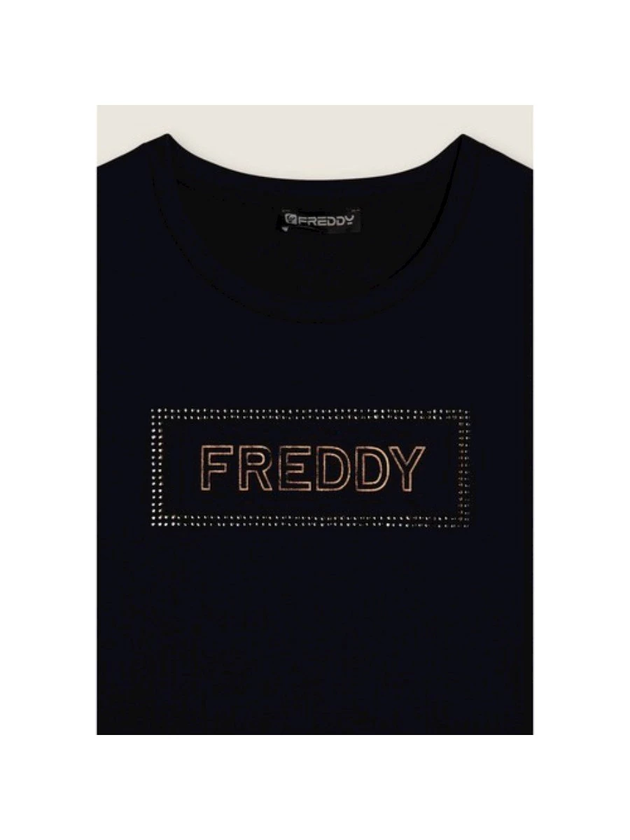 Felpa sportiva da donna con grafica frontale in strass