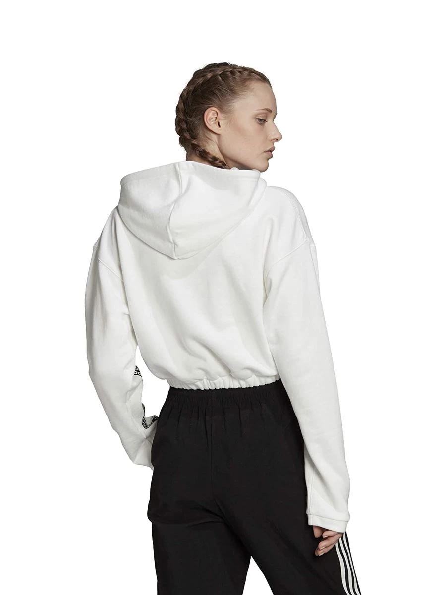 ADIDAS CROPPED HOODIE FELPA DONNA IN COTONE GARZATO