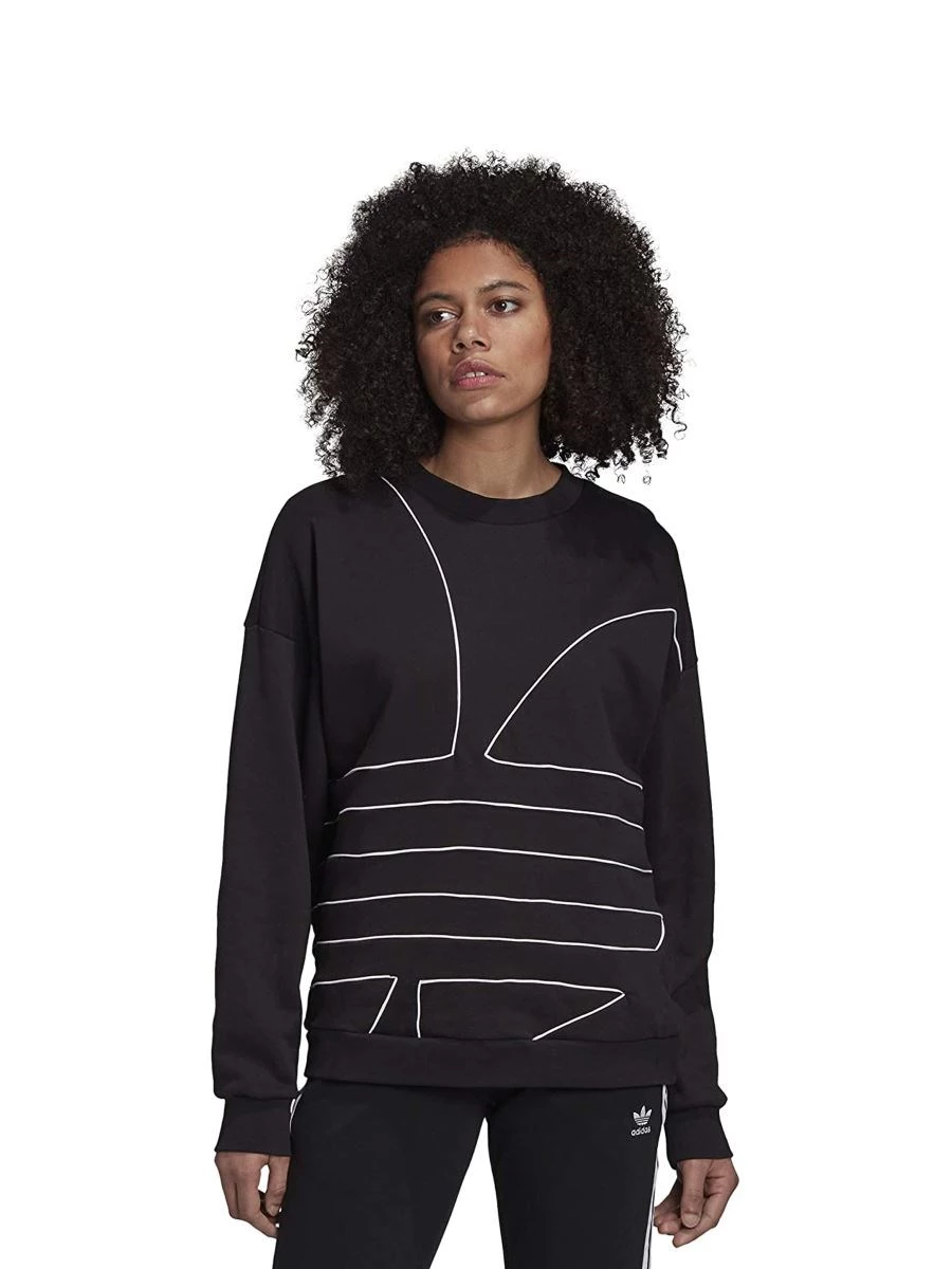 ADIDAS LRG LOGO SWEET FELPA DONNA IN COTONE GARZATO