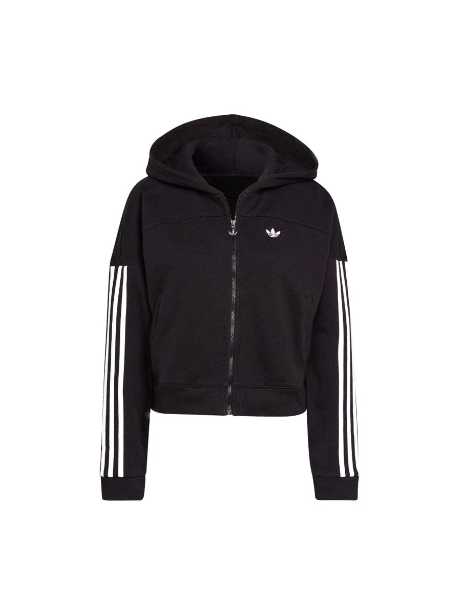 ADIDAS CROPPED ZIP HOODIE FELPA DONNA IN COTONE GARZATO
