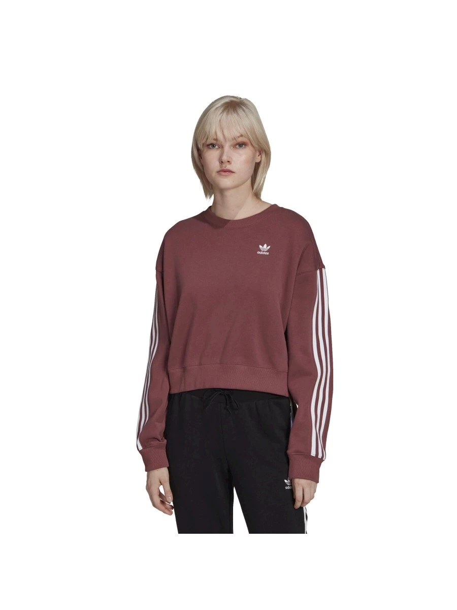 ADIDAS CROPPED ZIP HOODIE FELPA DONNA IN COTONE GARZATO