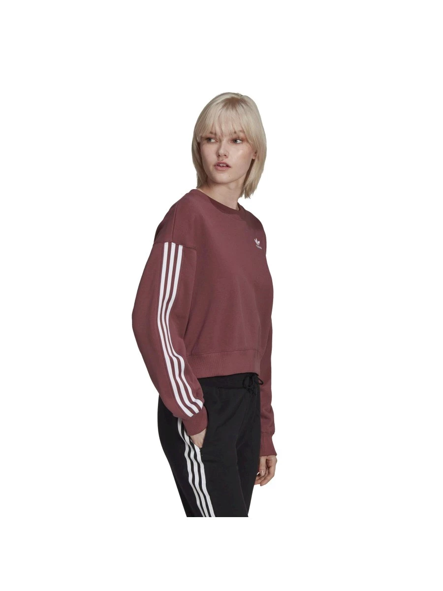 ADIDAS CROPPED ZIP HOODIE FELPA DONNA IN COTONE GARZATO