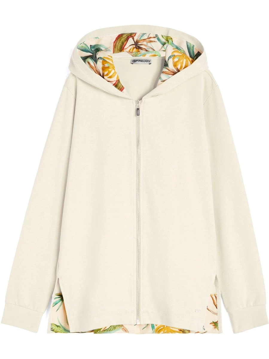 FREDDY FELPA  ZIP CAPPUCCIO DONNA